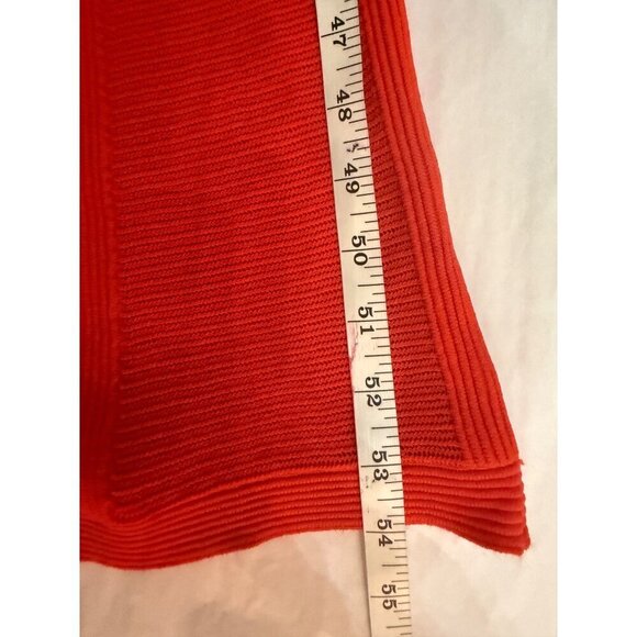 The Kooples Open Mesh Knit‎ Red Orange Maxi Dress Scalloped Keyhole Back S - Picture 7 of 14